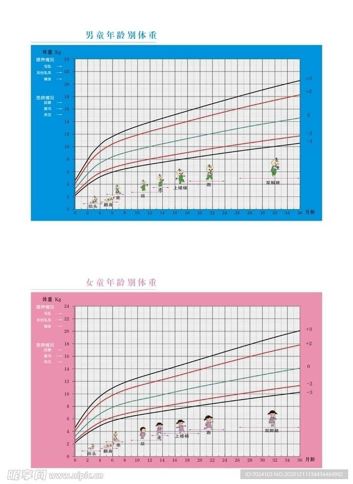 男女童年龄别体重