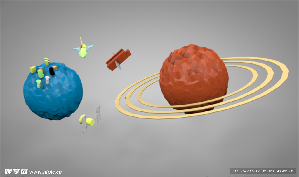 C4D 模型 太空星球