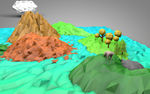 C4D 模型北极熊冰山