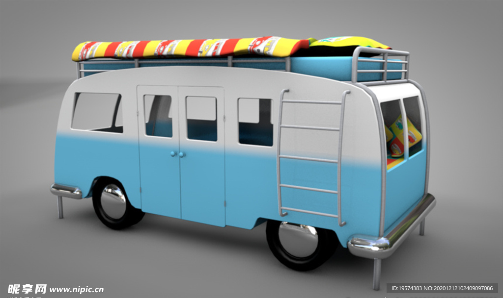 C4D 模型 面包车客车