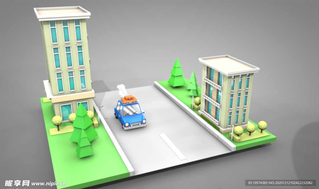 C4D 模型 大楼学校企业社区