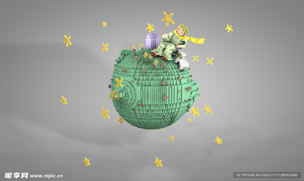 C4D 模型小王子星球