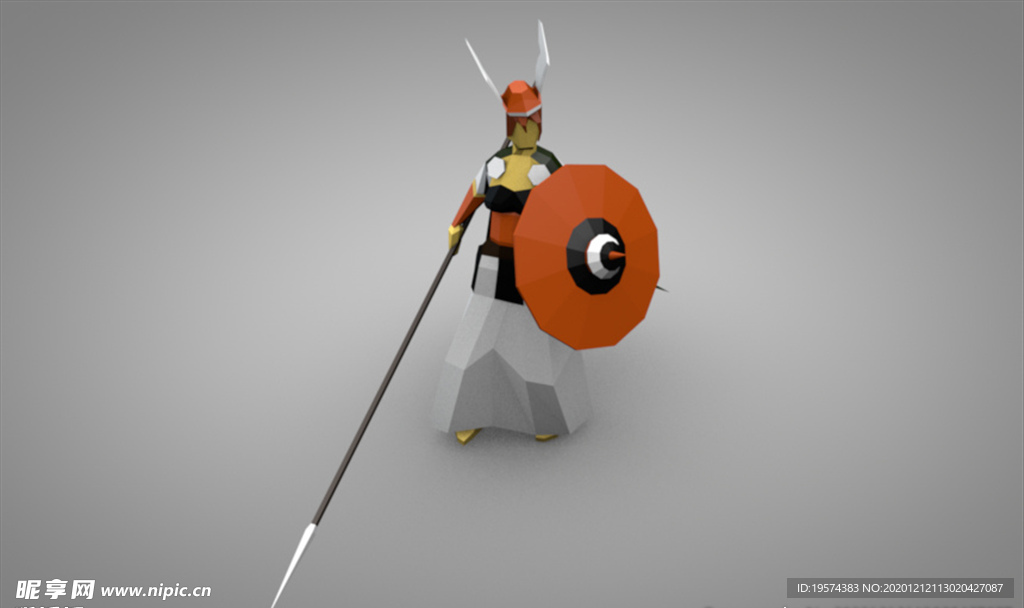 C4D 模型古代骑士