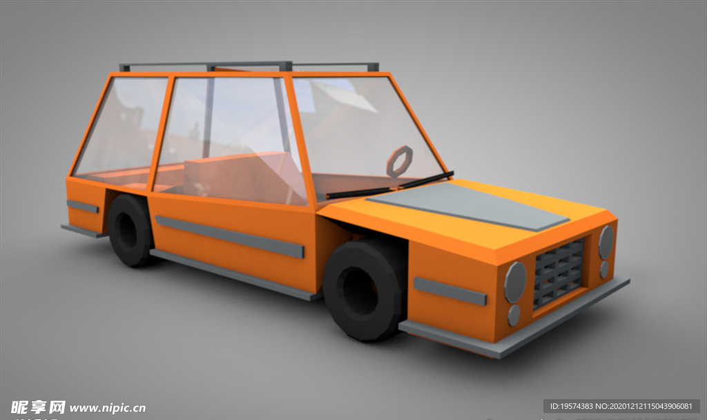 C4D 模型汽车出租车