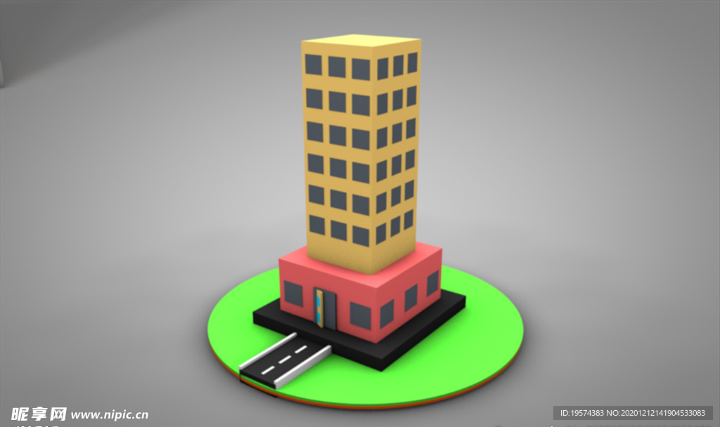 C4D 模型大楼