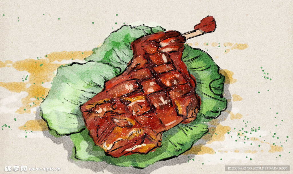 美食烤羊排