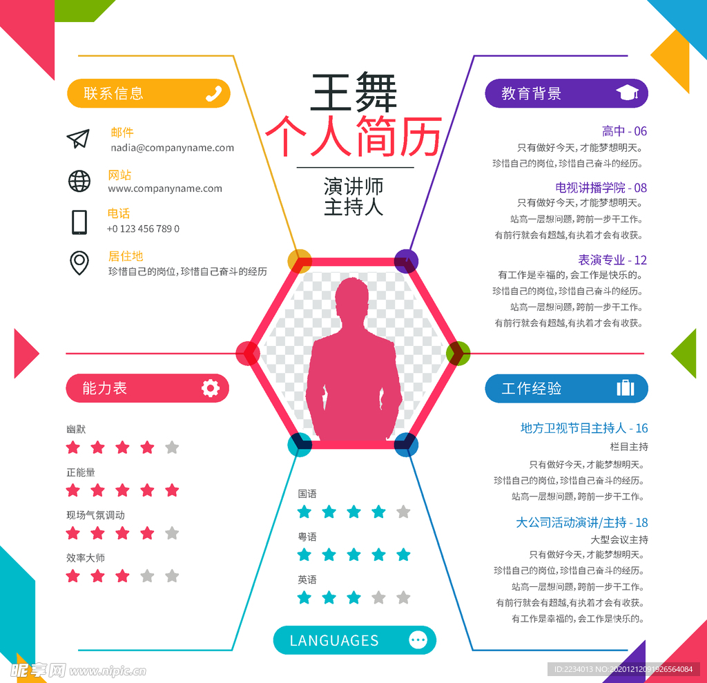 演讲师主持人个人简历