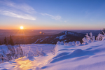雪景 夕阳