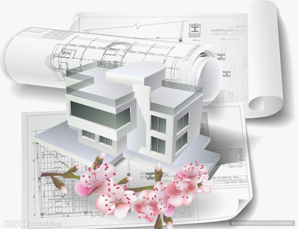 建筑结构图 房屋 别墅 房子