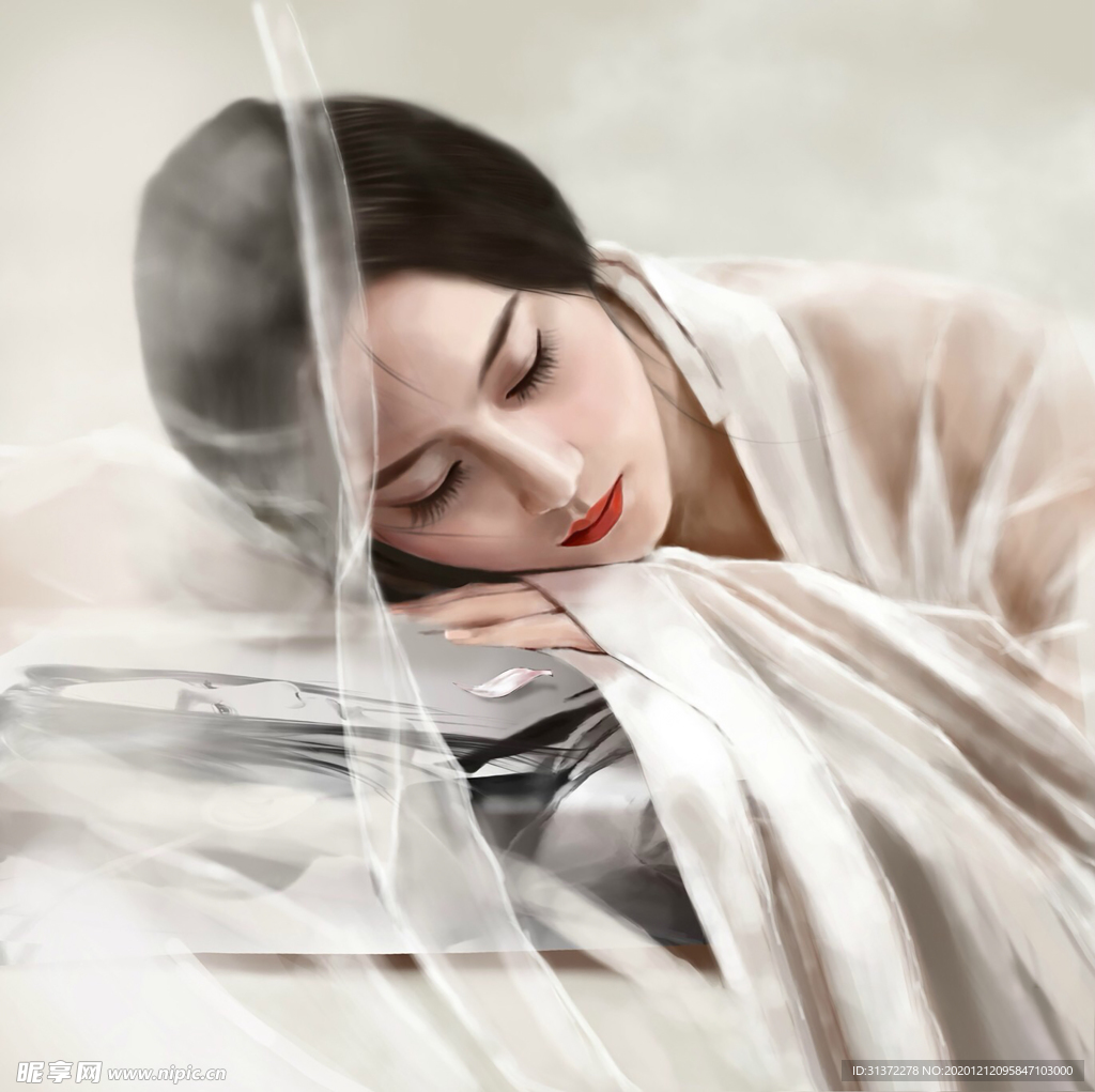 古装帅哥美女插画图片