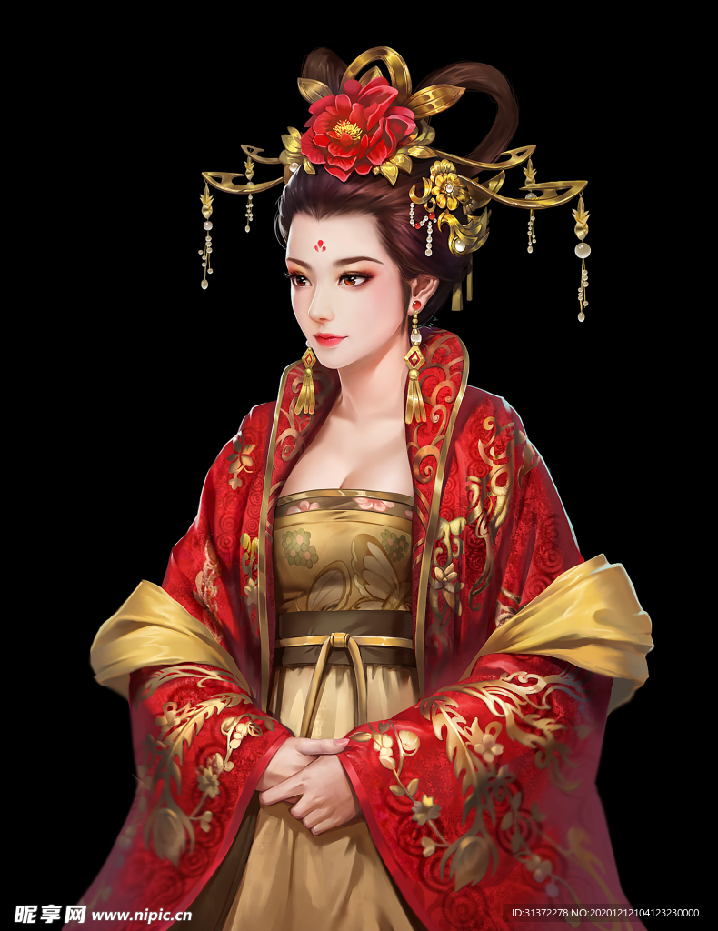 古装帅哥美女插画图片