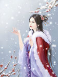 古装帅哥美女插画图片