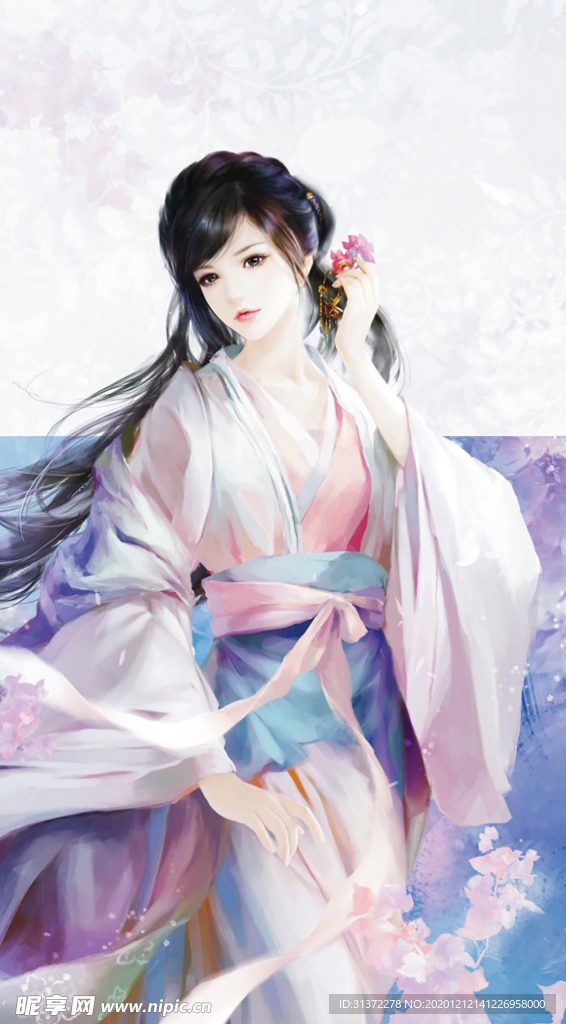 古装帅哥美女插画图片