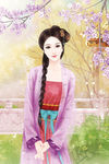 古装帅哥美女插画图片