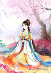 古装帅哥美女插画图片