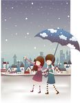 手绘情侣