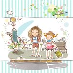 手绘情侣