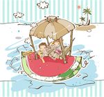 手绘情侣