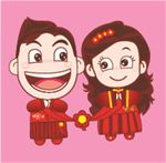 卡通新郎新娘