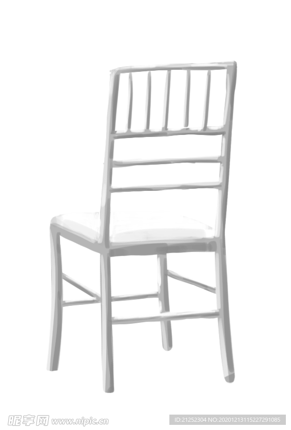 白色竹节椅