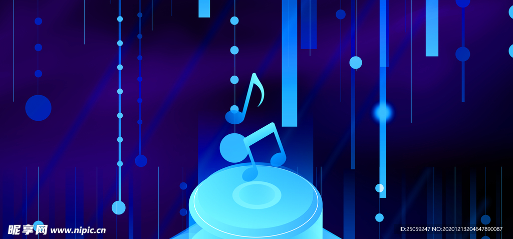 蓝色时尚音乐背景