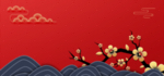 红色背景海报