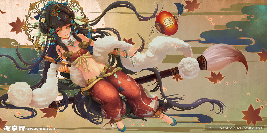 古装帅哥美女插画图片