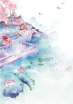 中国风大气插画场景图片