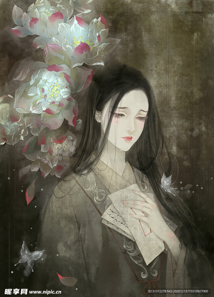 古装帅哥美女插画图片