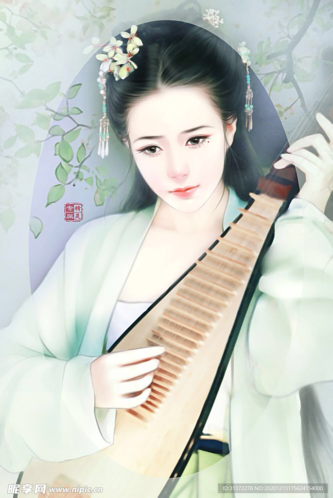 古装帅哥美女插画图片