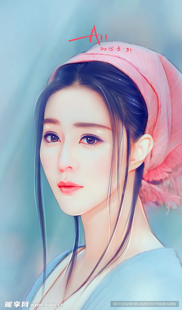 古装帅哥美女插画图片