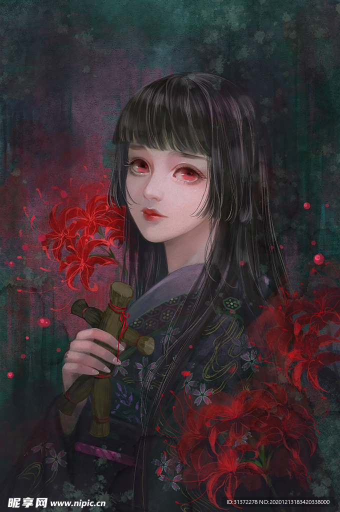 古装帅哥美女插画图片