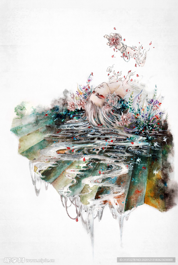 古装帅哥美女插画图片