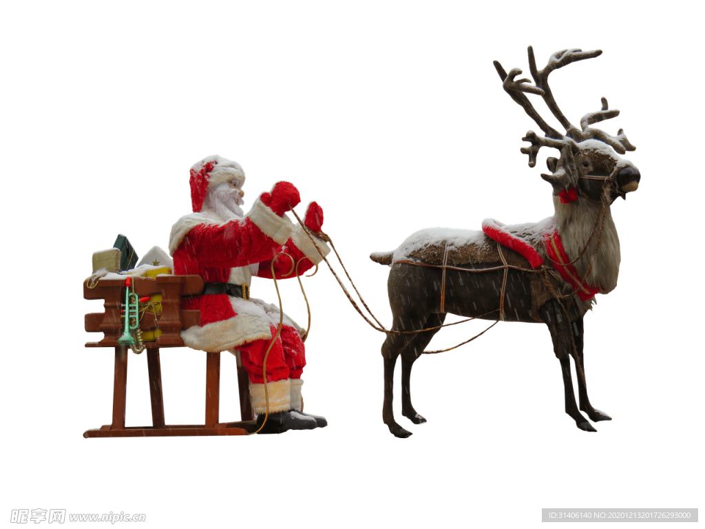 圣诞老人和驯鹿图片