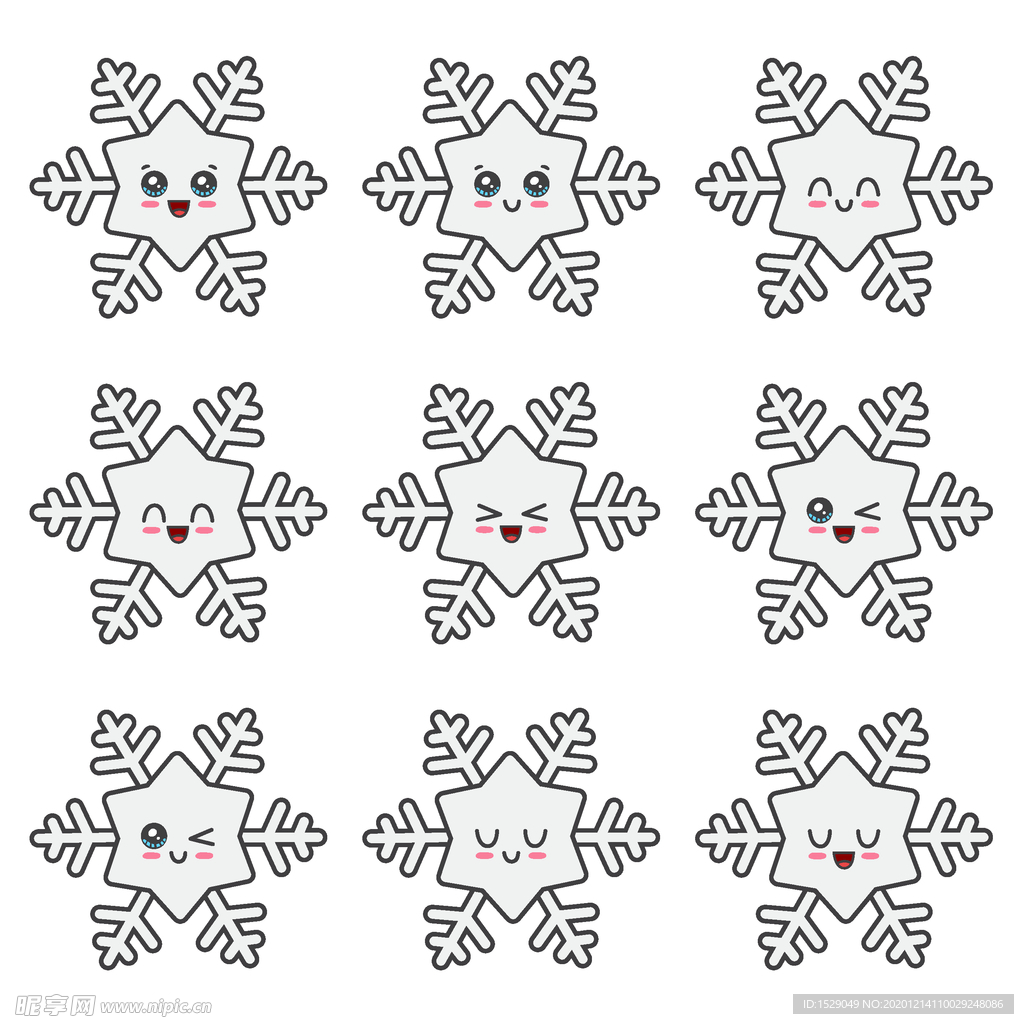 卡通雪花表情