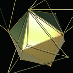 立体金色几何线条金属挂画