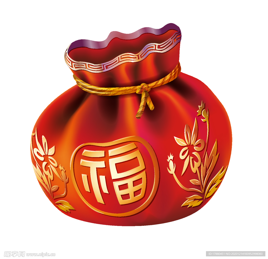 立体红色福袋