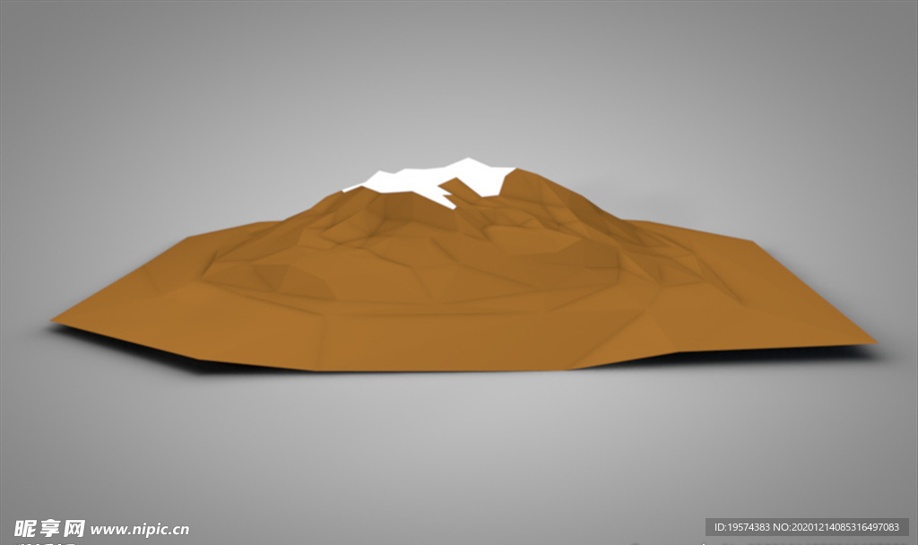 C4D 模型火山雪山