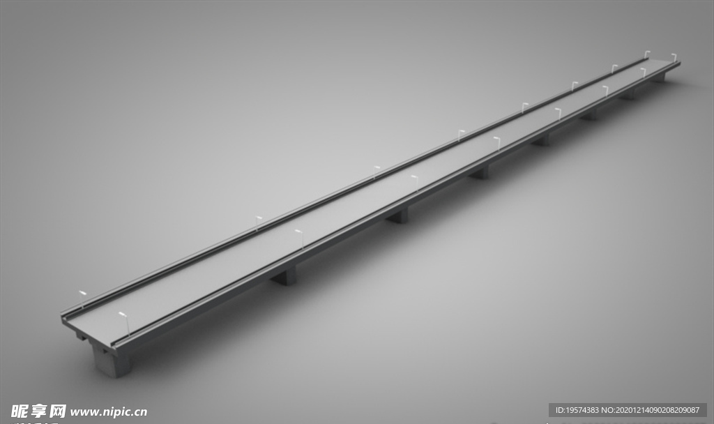 C4D 模型 轨道铁轨