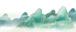 背景素材 国潮山水祥云 水墨