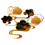 背景素材 国潮山水祥云 水墨
