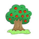 原创手绘水果苹果树