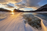 夕阳  雪景