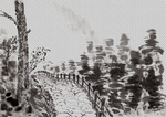 透明底山水画