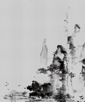 透明底山水画