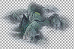 透明底山水画