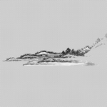 透明底山水画