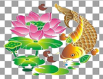 透明底荷花