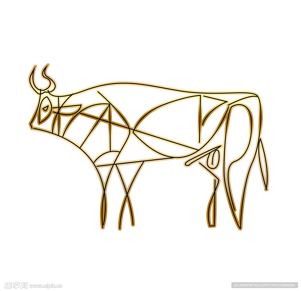 牛艺术抽象画