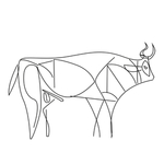 手绘艺术插画牛